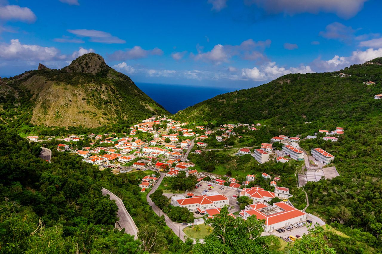 Saba Island village